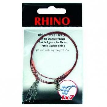 Rhino Cable de Acero 1 x 7 con emerillones y Seguridad Vertebral 70 cm Resistencia 17 kg