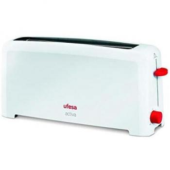 Ufesa TT7361 - Tostador,1000W, 1 Ranura, Selección de Tostado de 6 Posiciones, Pulsador de Parada, Función Extra Elevación, Calienta-Panecillos, Bandeja recogemigas, Recogecables