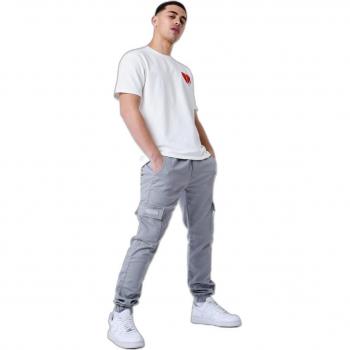 Project X Paris Light Grey Cargo Trousers for Men