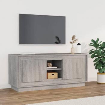 Mueble de TV vidaXL madera contrachapada gris Sonoma 102x35x45 cm, Mueble de Salón, Mesa de TV