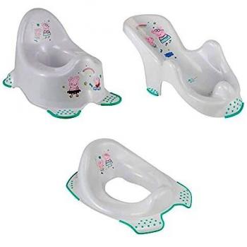 keeeper Leon Set baño Antideslizante con Orinal y Reductor de Inodoro Peppa Pig, Gris, Hamaca: Dimensiones