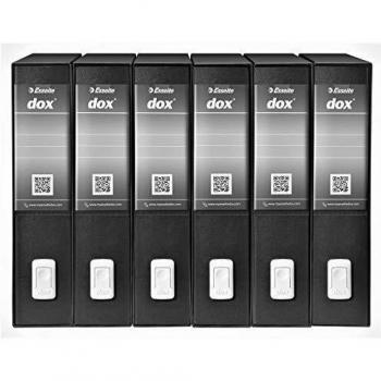 Rexel D26210 Dox 2 - Archivador de palanca formato folio, 6 unidades, color negro
