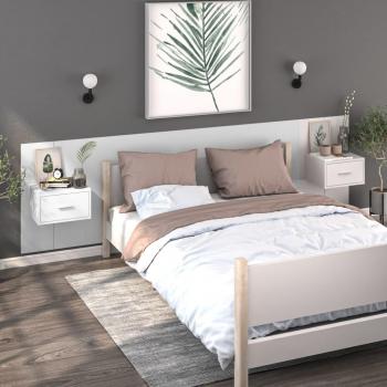 Mesitas de noche de pared 2 unidades blancas vidaXL