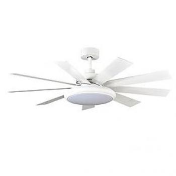 Ventilador de Techo DC Pireo 36W Blanco 9 Aspas Blanca/Haya 6 Velocidades, 3 Colores, 3800 lm, 132° de Inclinación, Control Remoto, Función