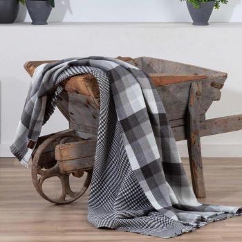 Manta plaid reversible cuadros de Manterol Casa - Ideal para sofá o pie de cama
