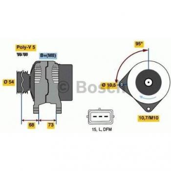 Alternador Bosch 110 A 14 V Modelo 0986049430