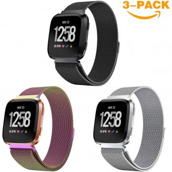 Para Fitbit Versa Bandas, Yayuu Milanese Loop Correa de acero inoxidable Reemplazo de malla Pulsera Cierre magnético ajustable Correa Accessary Bracelet para Fitbit Versa Fitness Reloj inteligente