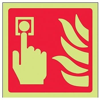 vsafety 13010 AF-G equipo contra incendios señal, llamada punto Logo, plástico, cuadrada, 100 mm x 100 mm), color rojo