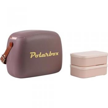 Nevera CoolerBag 6L Mauve Gold con Asa Marrón Polarbox