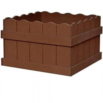 vidaXL Arriate para Jardín de Madera Plástica 40x40x25 cm Marrón Macertero