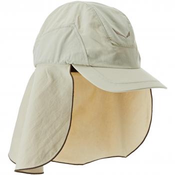 Salewa Puez (Sun Prot) Neck Gait - Gorra con cuello extraíble para hombre, color beige, talla L