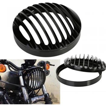 Carcasa Faro Delantero Moto, OSAN Rejilla Faro Lampara Delantera de Aluminio del CNC para Harley Sportster XL 883 1200 2004-2014