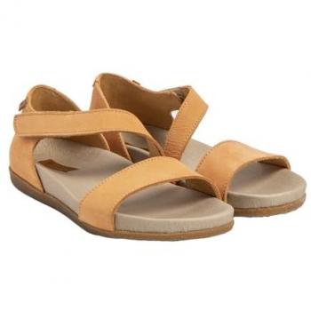 Sandalias de Piel El Naturalista N5652 para Mujer en Mostaza, Planas, con Velcro, Casual - Outlet 2024