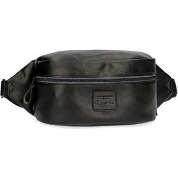 Pepe Jeans Vegan Riñonera Negro 28x13x,8 cms Piel sintética