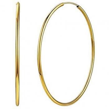 Silvora 70mm Pendientes Plata Oro Aros Grandes para mujer novia madre