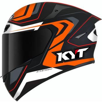 KYT Casco Integral TT-Course Negro-Naranja, características: diseño aerodinámico, calota de policarbonato, sistema de ventilación eficiente, interior desmontable y lavable, cierre de doble anilla, homologado por