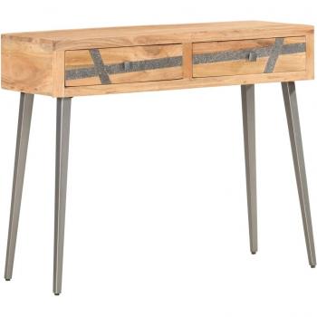 Mesa consola de madera maciza de acacia 90x30x75 cm