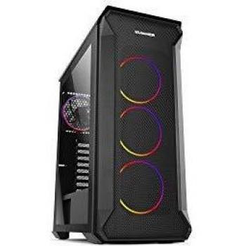 Nox Hummer Quantum -NXHUMMERQUANTUM- Caja ARGB ATX-Micro ATX-ITX, 4 ventiladores ARGB 120mm preinstalados, cristal templado, espacio para hasta 6 ventiladores, USB 3.0, color negro