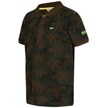 Regatta Tobin Coolweave Cotton Button Neck Polo, Infantil, Grape Leaf Camo, 14 Años