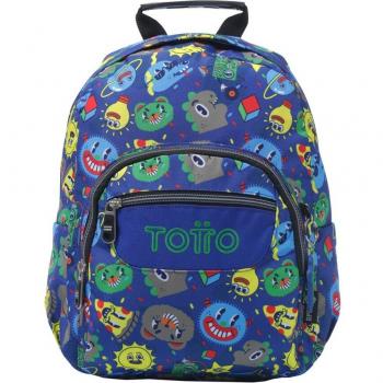Mochila Totto Tempera escolar pequeña color azul Tello