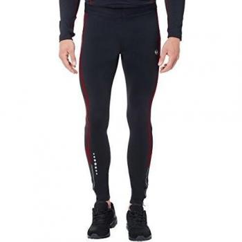 Ultrasport Pantalones largos de correr para hombre, con efecto de compresión y función de secado rápido, Negro/Rojo, S
