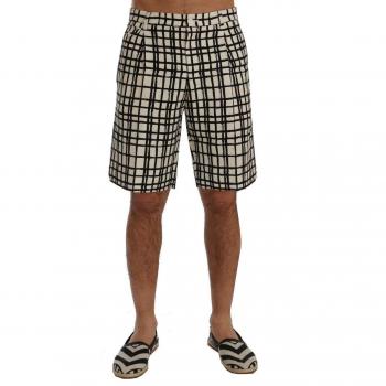Dolce & Gabbana White Black Striped Casual Shorts - IT44 | XS