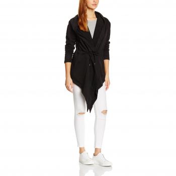Urban Classics Women's Hooded Sweat Cardigan - Sizes XS to 5XL - Black