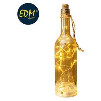 EDM Botella Cristal Vintage 10 LED 7,3X29,5CM A Pilas