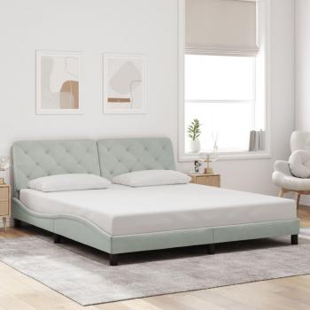 Cabecero de cama de terciopelo gris claro 180x200 cm con estructura, Vidaxl