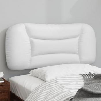 Cojín de cabecera acolchado en cuero sintético blanco de 90 cm