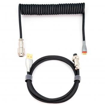 Phoenix Kioru Cable Aviador USB-C para Teclados Gaming en Espiral Negro y Gris