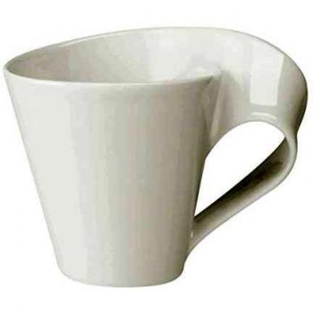 Taza Villeroy & Boch New Wave Caffè con Asa 250 ml, Porcelana Premium, Color Blanco