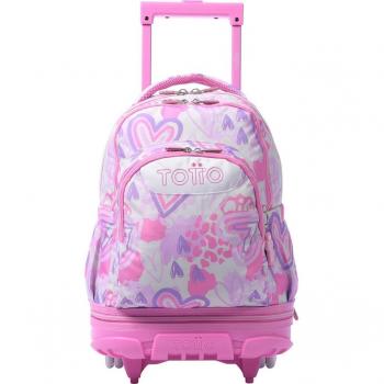 Mochila Escolar Totto Amalia con Ruedas Desmontables - Color Tiza