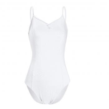 IEFIEL Maillot Tirante de Danza Ballet para Mujer Maillot Elástico de Gimnasia Ritmica Body Elegante de Danza Clásica Disfraz de Bailarina Bodysuit Jumpsuit Blanco XS