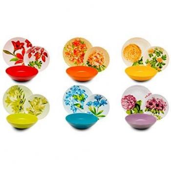 Excelsa Floral Vajilla de 18 Piezas, Porcelana, Multicolor