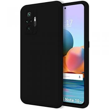 Funda Silicona Líquida Ultra Suave Negra para Xiaomi Redmi Note 10 Pro - Protección de Alta Calidad