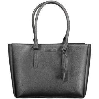 Elegant Black Triple Compartment Shoulder Bag