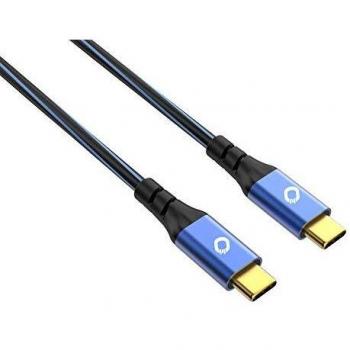 Cable USB 3.2 Gen1 (USB 3.0 / USB 3.1) USB-C® a USB-C® 1,00 m Azul con conectores dorados