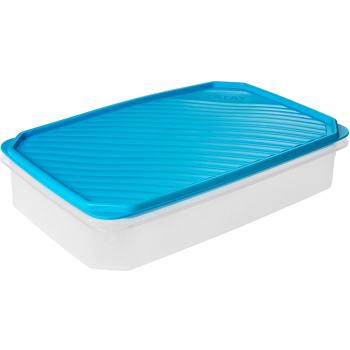 Tatay Fiambrera Hermética Rectangular de 2.1 L, Libre de BPA, Apta para Microondas y Lavavajillas, Color Azul, Dimensiones: 28.5 x 18.5 x 6 cm
