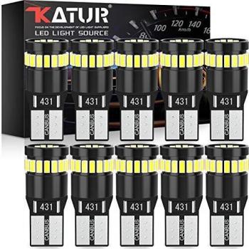 KATUR 194 LED Light Bulb 6000K White Super Bright 168 2825 W5W T10 Wedge 24-SMD 3014 Chipsets LED Replacement Bulbs CANBUS Error Free for Car Dome Map Door Courtesy License Plate Lights