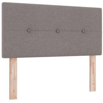 Cabecera LED tapizada en taupe de 90 cm con botones y reposabrazos ajustables, fácil de montar, diseño moderno