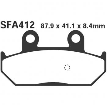 Pastilla de freno scooter sinterizada EBC SFA412HH, alta resistencia al desgaste, rendimiento superior en condiciones húmedas y secas, diseño específico para scooters, fácil instalación, compuesto sinterizado para mayor durabilidad y capacidad de