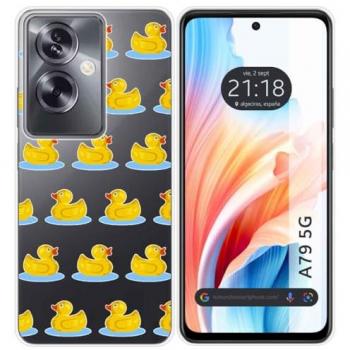 Funda Silicona Transparente Diseño Pato para Oppo A79 5G