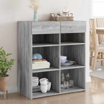 Aparador de madera de ingeniería gris Sonoma 80x42,5x93 cm