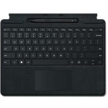 Teclado Microsoft Surface Pro Signature con Slim Pen 2, QWERTZ Alemán, Negro, resistente al agua y golpes