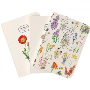 Pack 3 Cuadernos A5 Botanical Wild Flowers