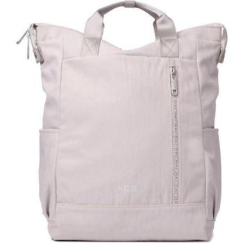 Mochila KCB Combo Beige 2819-4 B - Mochila de mujer mediana en color beige con cremallera y diseño vegano.