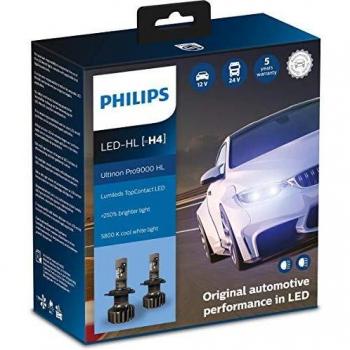 Kit de Faros Delanteros LED H4 Philips Ultinon Pro9000 5800K Paquete Doble
