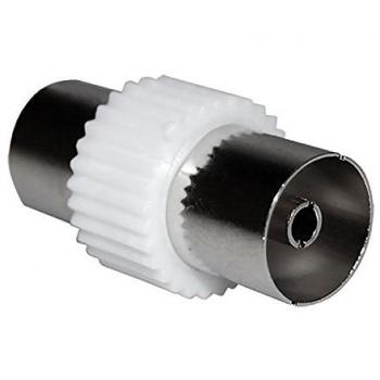 Cambiador de género Coaxial Plata 9,52mm - Nuevo