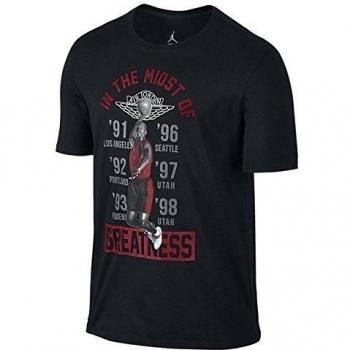 Nike In The Midst Of Greatness Tee - Camiseta manga corta de la línea Michael Jordan para hombre, color negro / blanco, talla S